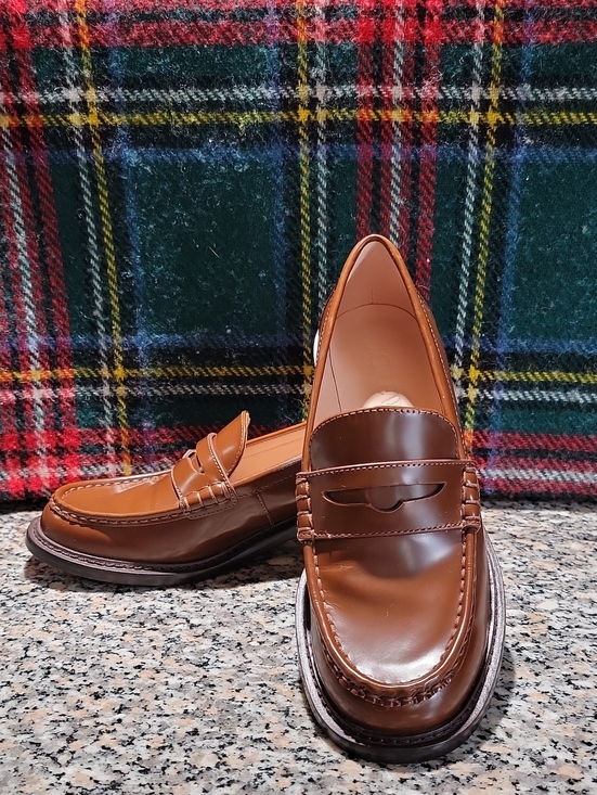 J. Crew Shoes - J.Crew Coin Loafers Spazzolato Leather Brown Womens Size 7